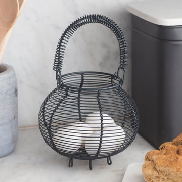 GARDEN TRADING Metal Egg Basket - Charcoal