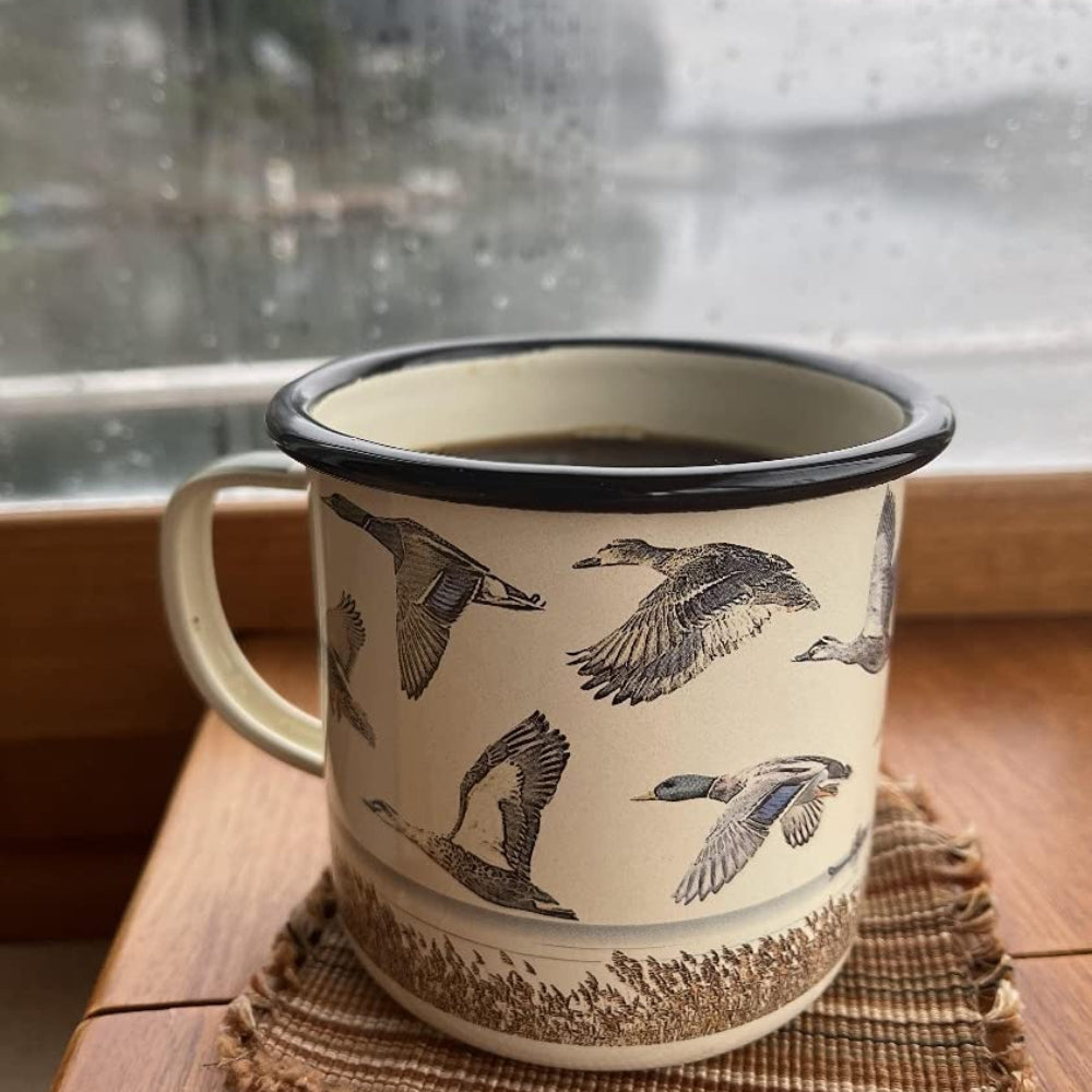 Load image into Gallery viewer, GENTLEMENS HARDWARE Enamel Mug - Great Outdoors Lake &amp; Ducks 500ml