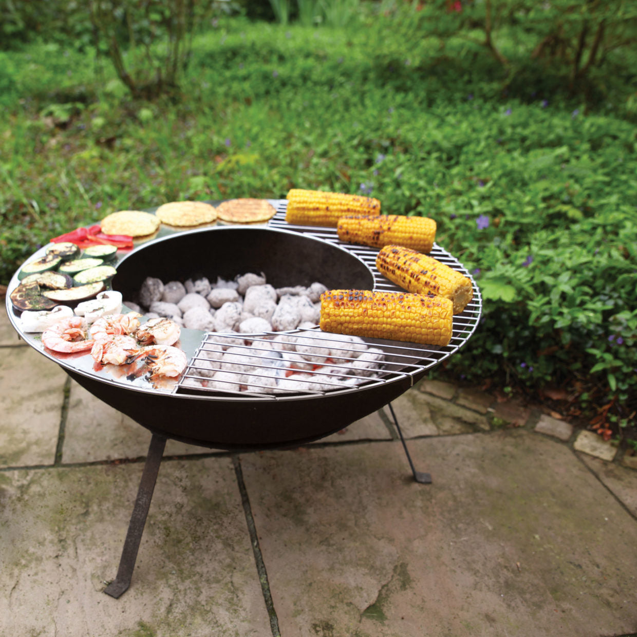 Load image into Gallery viewer, ESSCHERT DESIGN BBQ Grill / Griddle for Firebowl - Stainless Steel