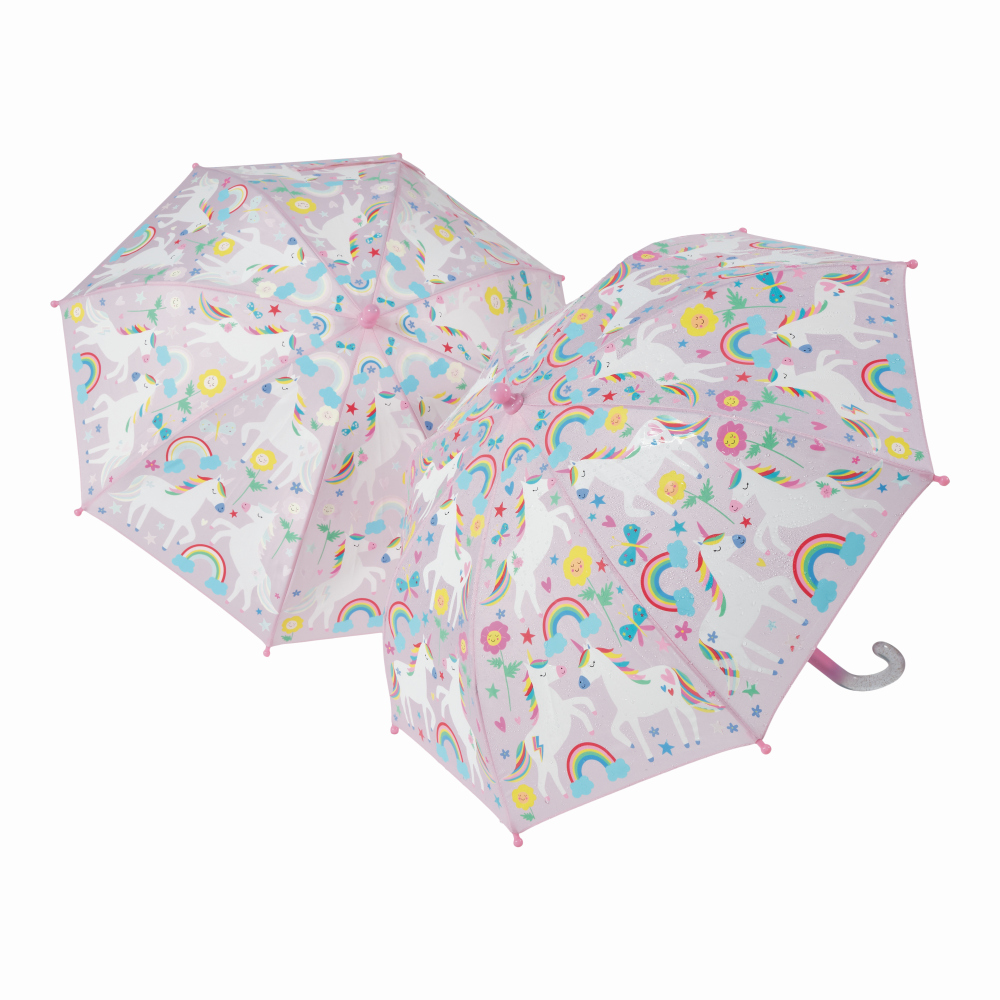 FLOSS & ROCK UK Colour Changing Umbrella - Rainbow Unicorn