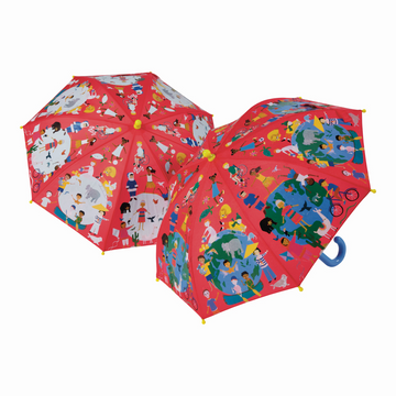 FLOSS & ROCK UK Colour Changing Umbrella - Children Of The World