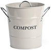 HEAVEN IN EARTH Metal Compost Bucket - Chalk