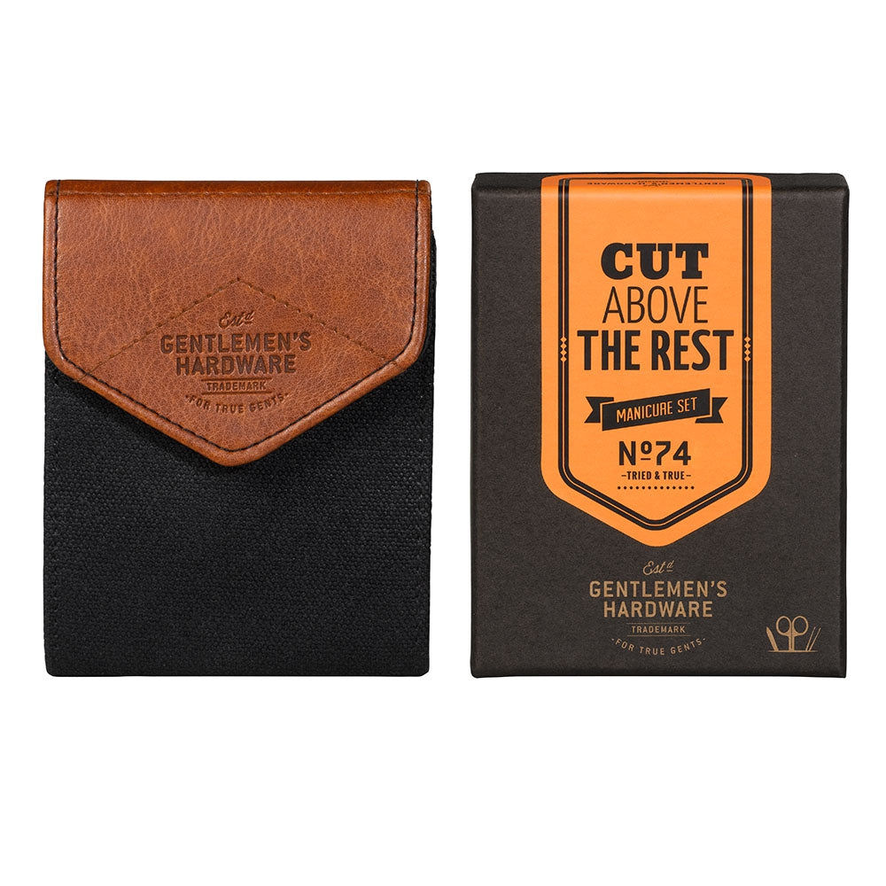Load image into Gallery viewer, GENTLEMENS HARDWARE Canvas &amp; Leather Manicure Set - Charcoal
