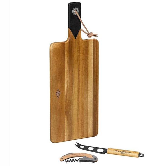 GENTLEMENS HARDWARE Cheese Board and Knife Set with Wine Opener