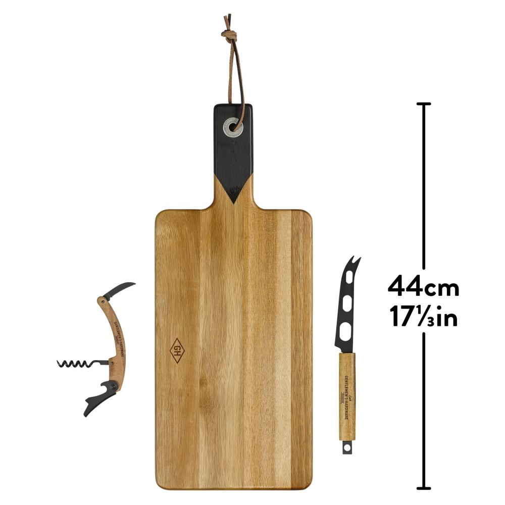 Load image into Gallery viewer, GENTLEMENS HARDWARE Cheese Board and Knife Set with Wine Opener