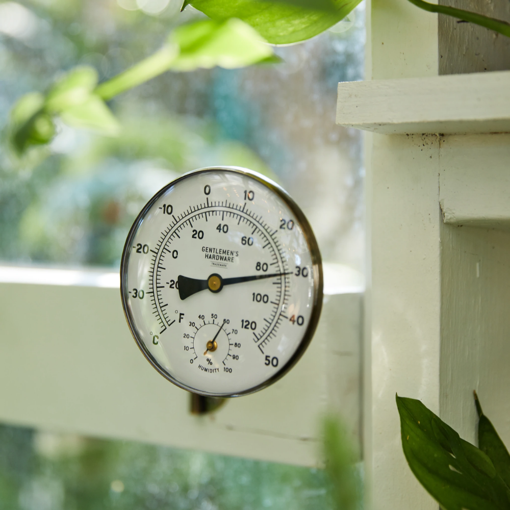 Load image into Gallery viewer, GENTLEMENS HARDWARE Garden Thermometer - Brass