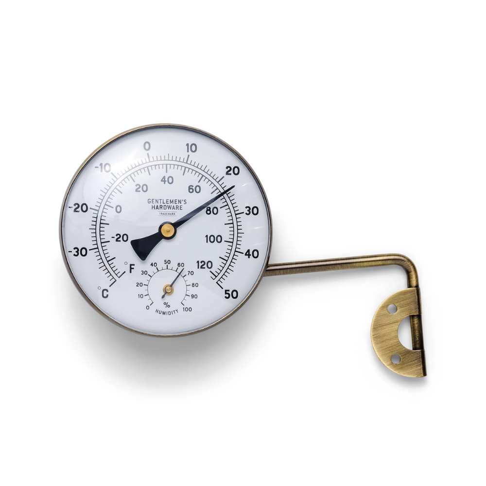 GENTLEMENS HARDWARE Garden Thermometer - Brass