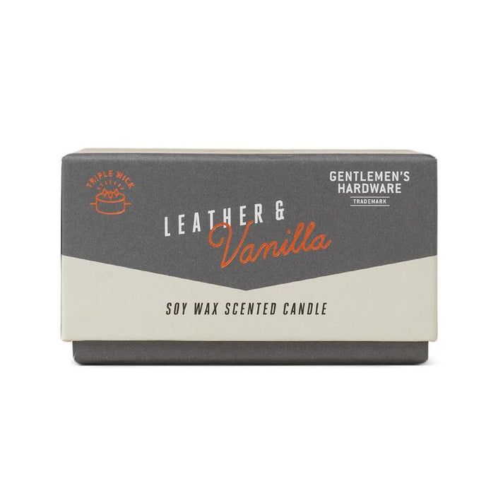 GENTLEMENS HARDWARE Soy Wax Candle - Leather & Vanilla