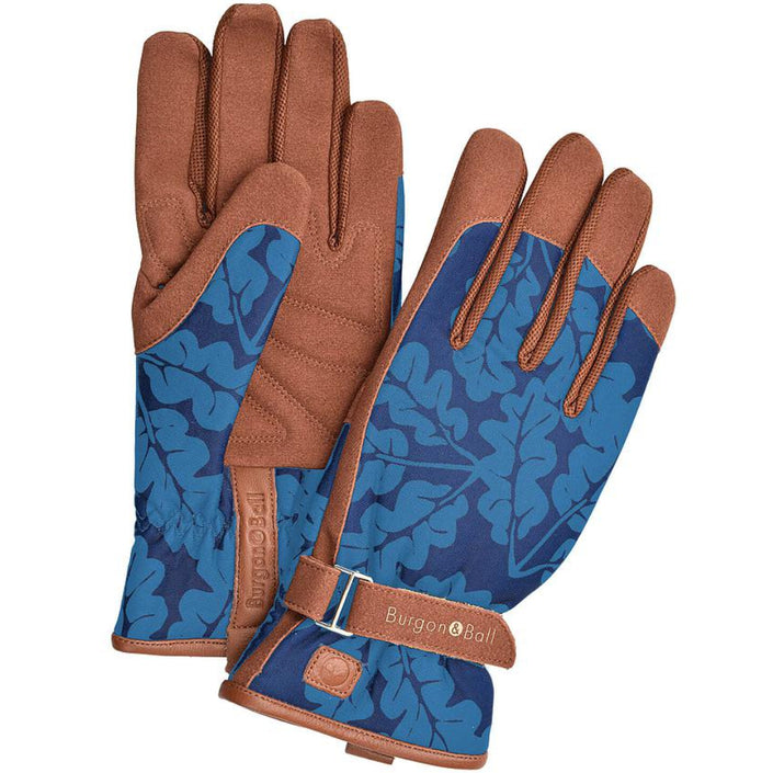 BURGON & BALL Love the Glove Gardening Gloves - Oak Leaf Navy M/L - Pair