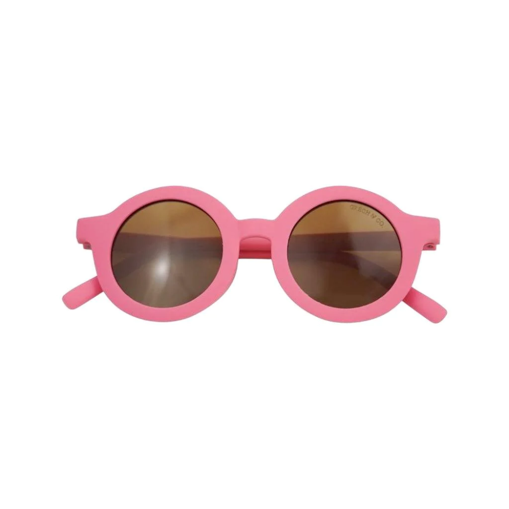 GRECH & CO Child Original Round Bendable Polarized Sunglasses - Bubble Gum (18mth-10yr)