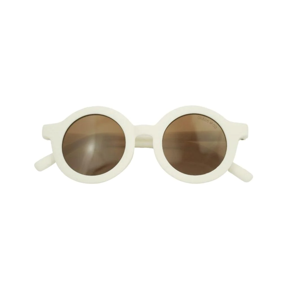 GRECH & CO Child Original Round Bendable Polarized Sunglasses - Dove White (18mth-10yr)