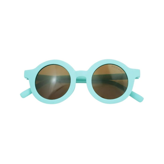 GRECH & CO Child Original Round Bendable Polarized Sunglasses - Aqua (18mth-10yr)