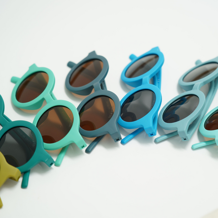 GRECH & CO Child Original Round Bendable Polarized Sunglasses - Aqua (18mth-10yr)