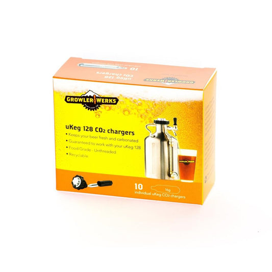 GROWLERWERKS 16g CO2 cartridges, suits uKeg128 - 10pk