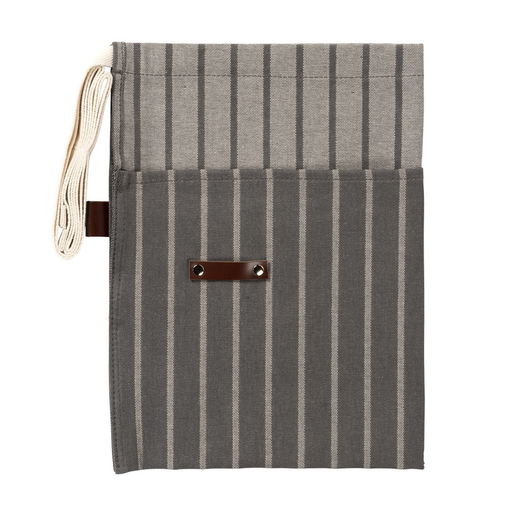 Load image into Gallery viewer, SOPHIE CONRAN &#39;Waist&#39; (Half) Apron - Grey Ticking Stripe