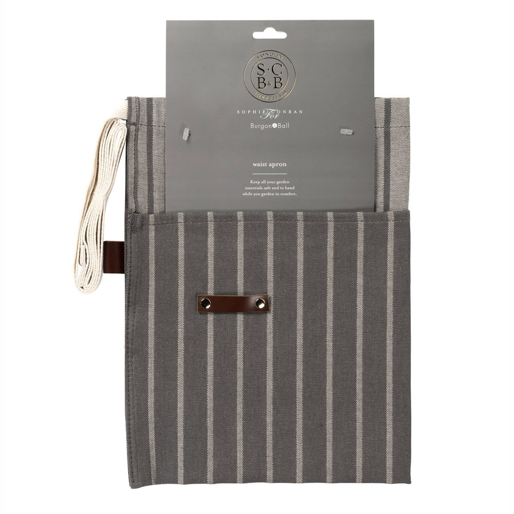 Load image into Gallery viewer, SOPHIE CONRAN &#39;Waist&#39; (Half) Apron - Grey Ticking Stripe