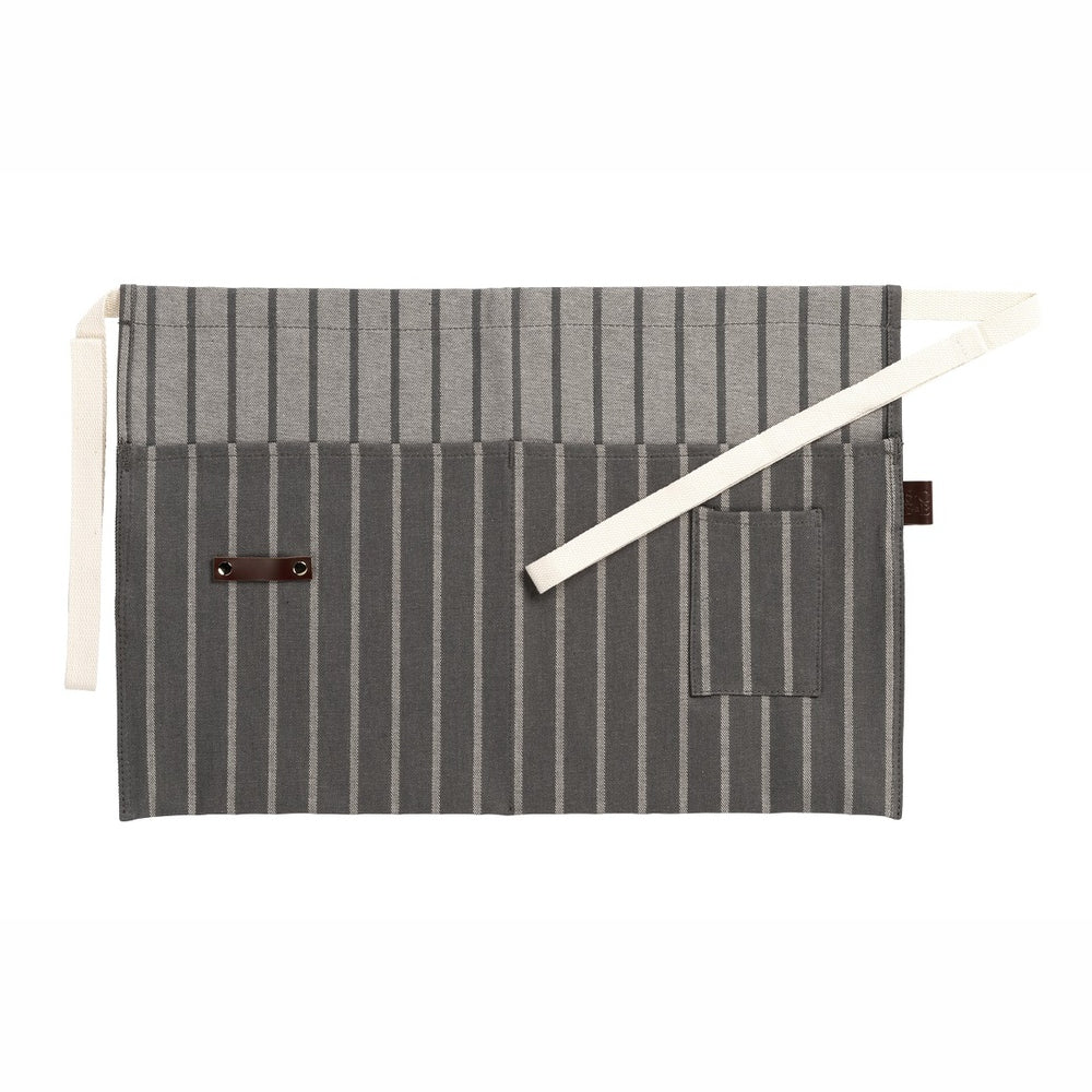 Load image into Gallery viewer, SOPHIE CONRAN &#39;Waist&#39; (Half) Apron - Grey Ticking Stripe