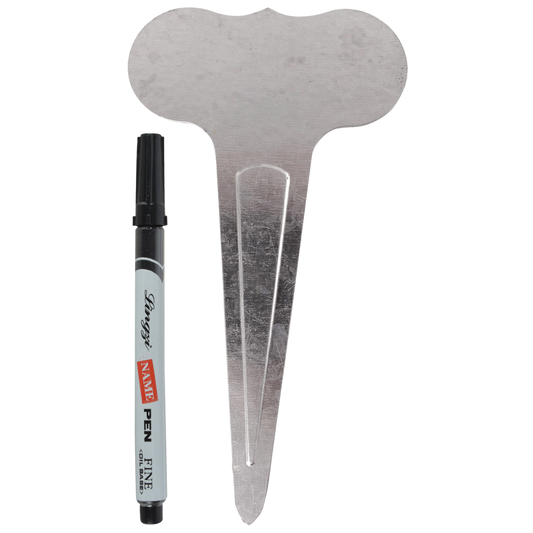 ESSCHERT DESIGN Plant Label Zinc - Set of 6 with Waterproof Marker