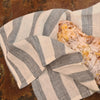 MARC OLIVER Grey White Ticking Stripe Stonewashed Pure Linen Napkin 50cm x 50cm - 4 pack **CLEARANCE**
