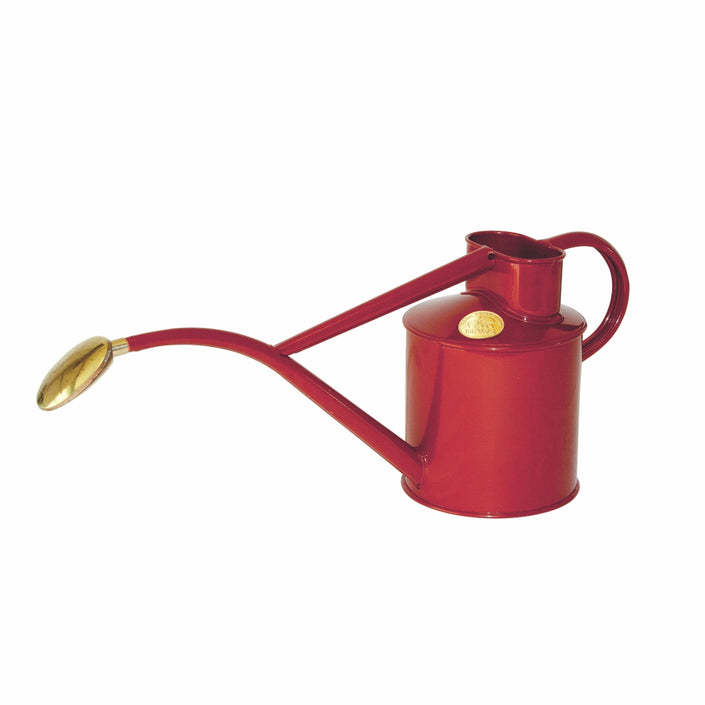 HAWS Gift Boxed Metal Indoor Plant Watering Can 'The Rowley Ripple' 2 Pint (1 Litre) - Burgandy