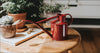 HAWS Gift Boxed Metal Indoor Plant Watering Can 'The Rowley Ripple' 2 Pint (1 Litre) - Burgandy