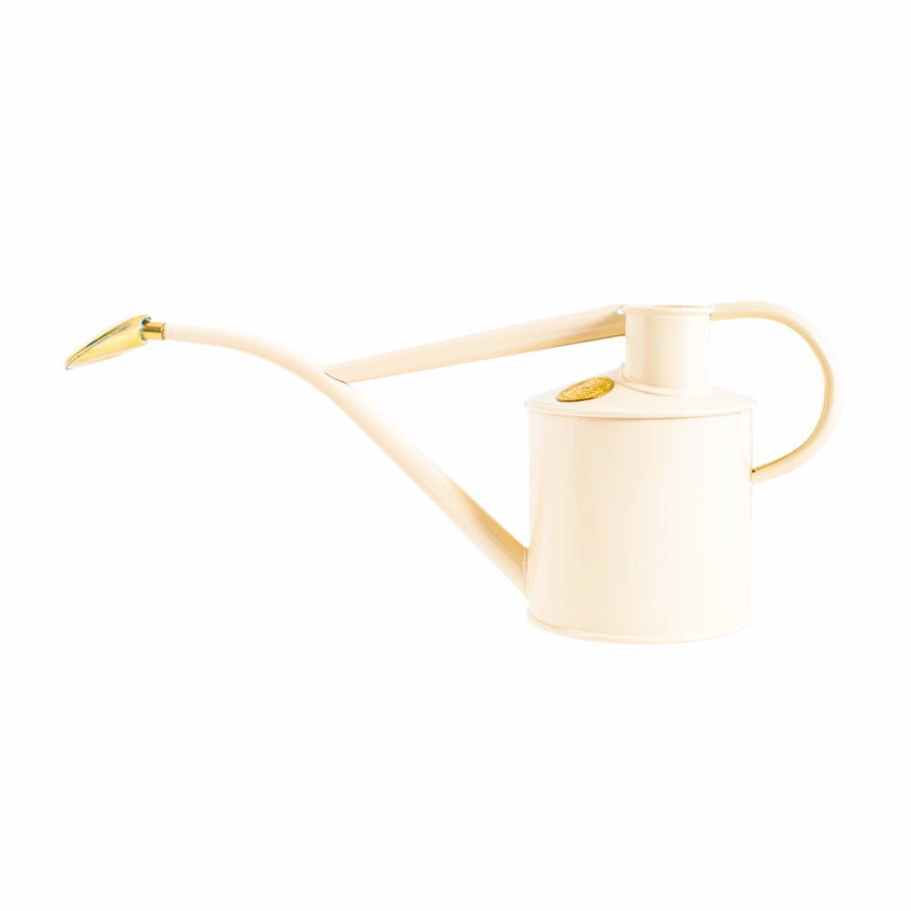 HAWS Gift Boxed Metal Indoor Plant Watering Can 'The Rowley Ripple' 2 Pint (1 Litre) - Cream