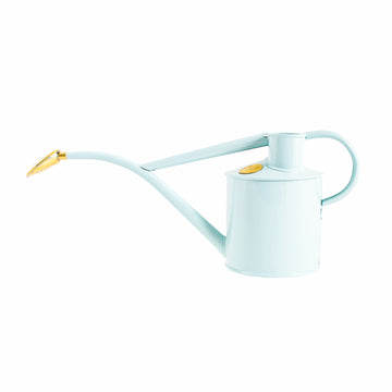HAWS Gift Boxed Metal Indoor Plant Watering Can 'The Rowley Ripple' 2 Pint (1 Litre) - Duck Egg Blue