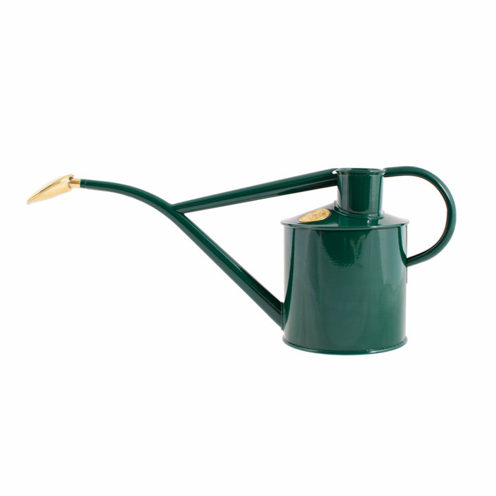 HAWS Gift Boxed Metal Indoor Plant Watering Can 'The Rowley Ripple' 2 Pint (1 Litre) - Green