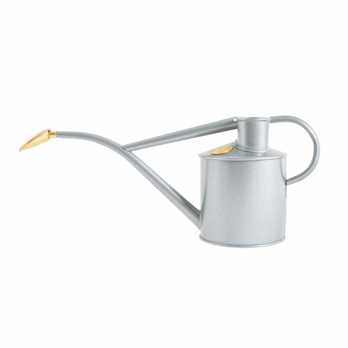 HAWS Gift Boxed Metal Indoor Plant Watering Can 'The Rowley Ripple' 2 Pint (1 Litre) - Titanium