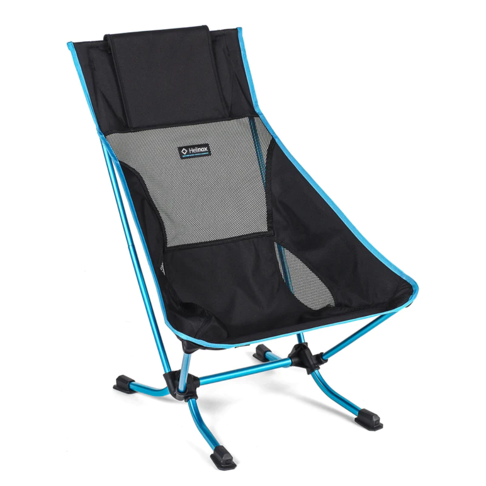 HELINOX Beach Chair - Black with Blue Frame