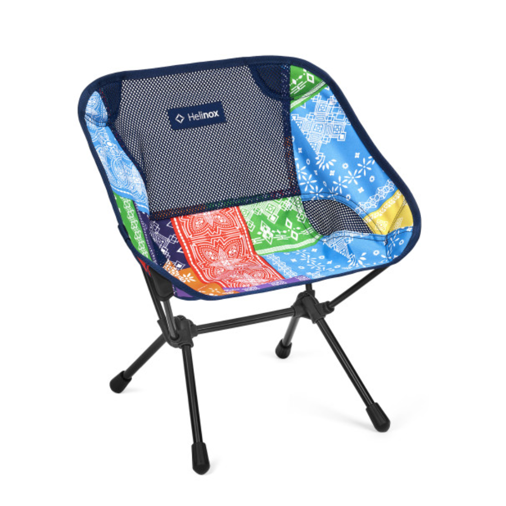 HELINOX Chair One Mini - Rainbow Bandana Quilt with Black Frame
