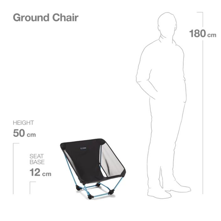 HELINOX Ground Chair - Black With Blue Frame