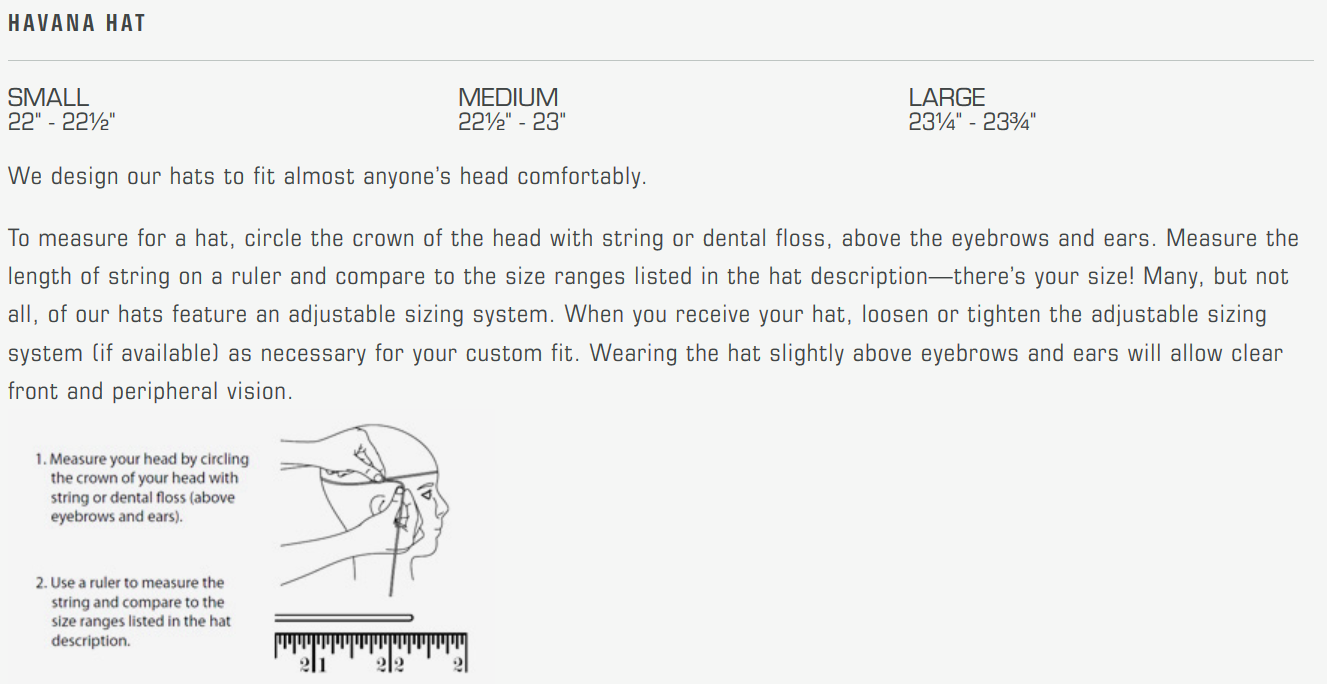 Sunday afternoon hat 2024 sizing