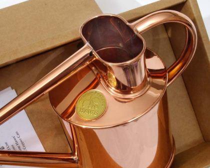 Haws | Metal Indoor Watering Can in Gift Box 1 Litre - Copper TOP VIEW