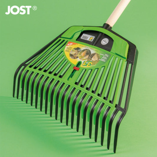 FRANZ JOST Combi Rake 450mm + Leaf Gripper - 150cm Handle - Black & Green