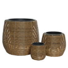 Load image into Gallery viewer, KAEMINGK Wicker Tapered Planter Round - Set of 3