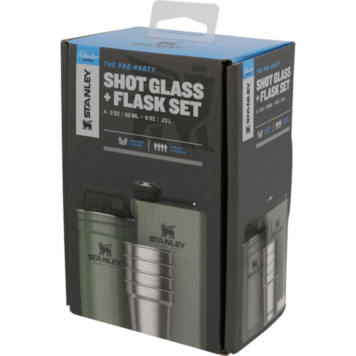 STANLEY ADVENTURE Hip Flask 236ml + Shot Set - Hammertone Green