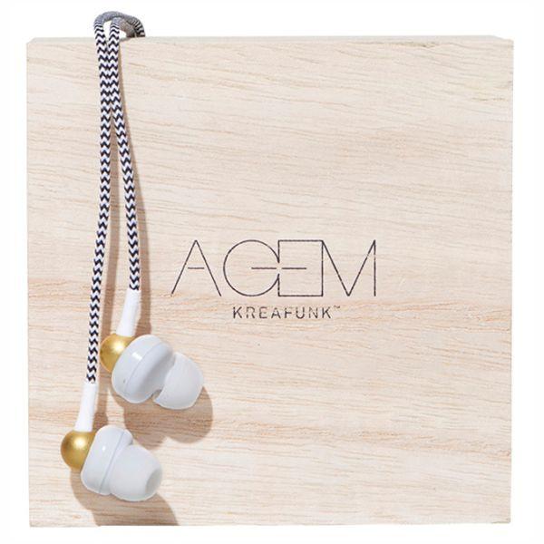 Load image into Gallery viewer, KREAFUNK | Agem Earphones - White Displayed