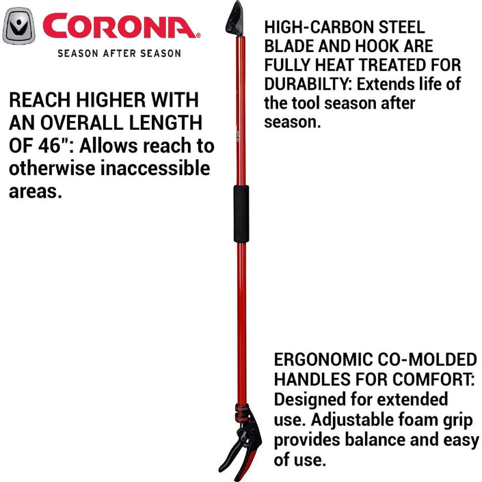 CORONA Long Reach Cut 'n' Hold Pruner Secateurs  - 1/2 inch capacity
