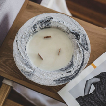 Load image into Gallery viewer, LUMEN + LUXE Black &amp; White Concrete Candle - Medium