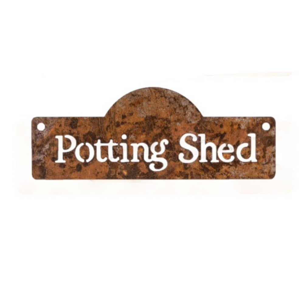 MARTHA'S VINEYARD Vintage Style Garden Sign - Potting Shed - Rust
