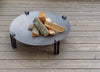 ALFRED RIESS Stromboli Large Steel Fire Pit w/ Hanging Grill Grate - Bundle