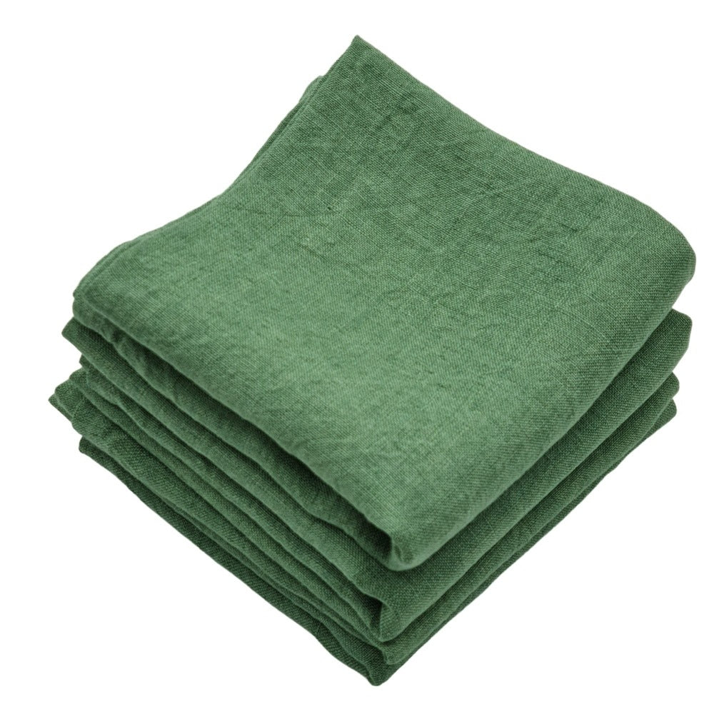 MARC OLIVER Mist Green Pure Linen Napkins 50cm x 50cm French Flax Cloth - 4 Pack **CLEARANCE**