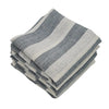 MARC OLIVER Grey White Ticking Stripe Stonewashed Pure Linen Napkin 50cm x 50cm - 4 pack **CLEARANCE**