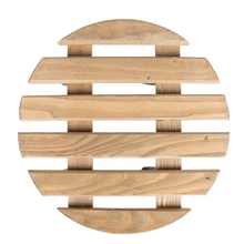 Load image into Gallery viewer, ESSCHERT DESIGN Aged Wooden Plant Trolley Round - Large