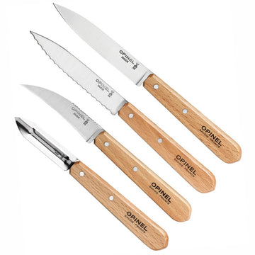 OPINEL Essentials 4 piece Kitchen / Knife Set - Beechwood (Natural)