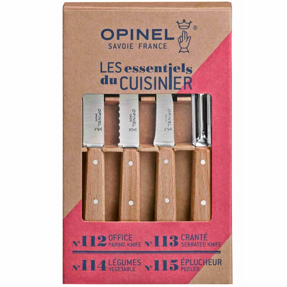 Load image into Gallery viewer, OPINEL Essentials 4 piece Kitchen / Knife Set - Beechwood (Natural)