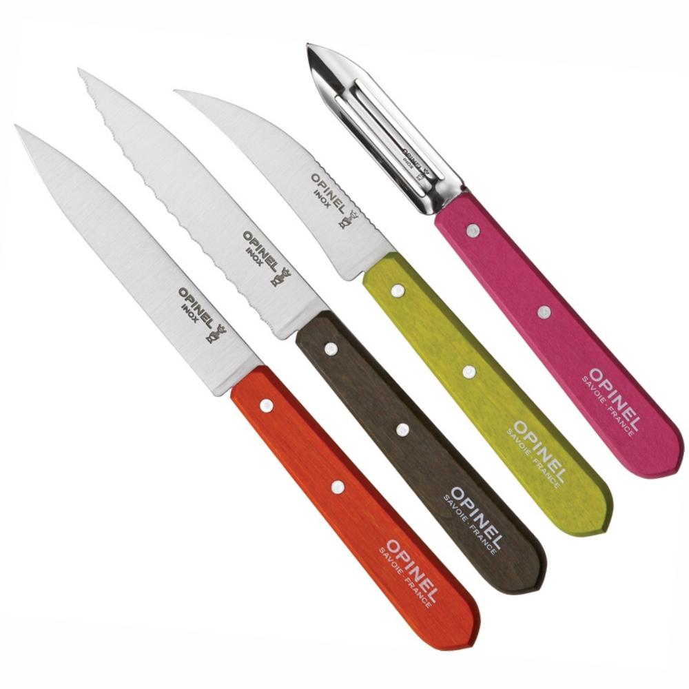 OPINEL Essentials 4 piece Kitchen / Knife Set - Colours (Fifties)