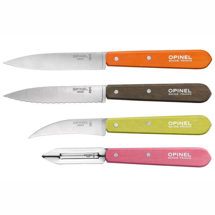 OPINEL Essentials 4 piece Kitchen / Knife Set - Colours (Fifties)