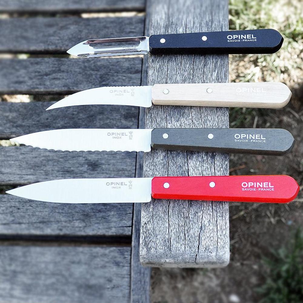 Load image into Gallery viewer, OPINEL Essentials 4 piece Kitchen / Knife Set - Red/Black (Loft)